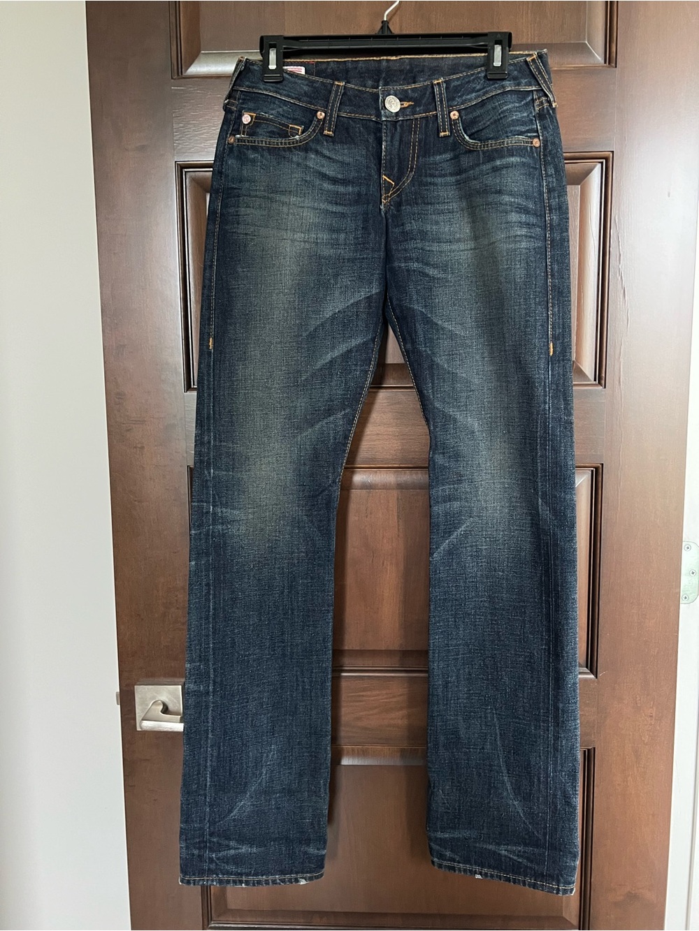 True Religion Women's Dark Blue Straight Leg Jeans